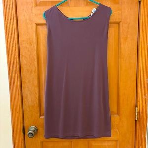 Sigrid Olsen Purple Modal Sleeveless Casual Shift Dress, Back Tie Detail - XS